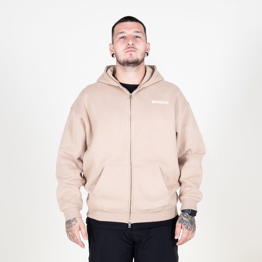 Sudadera M4U Oversize Cremallera Fleece Camel | URBAN