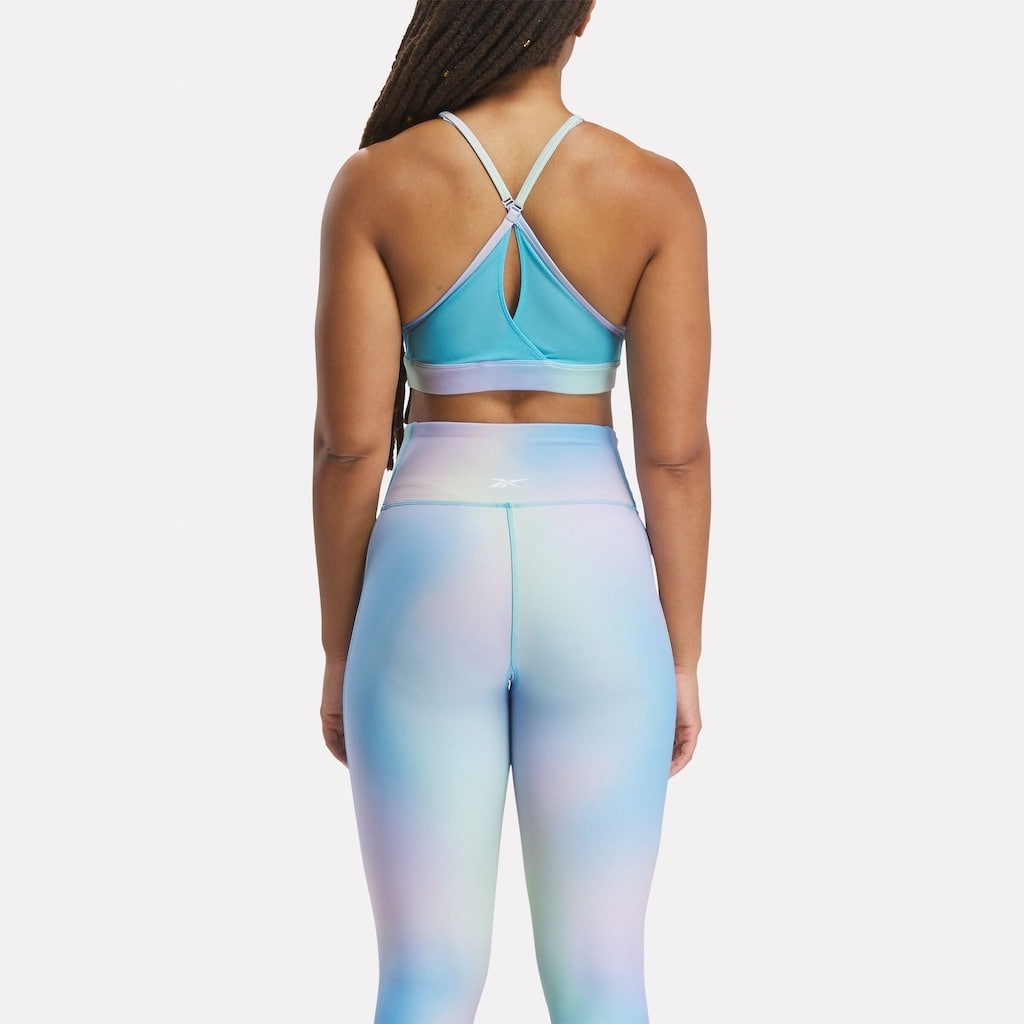 Sujetador deportivo Reebok Lux estampado con tiras