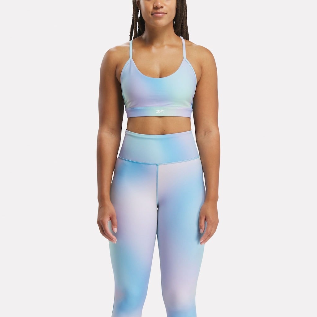 Sujetador deportivo Reebok Lux estampado con tiras