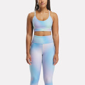 Sujetador deportivo Reebok Lux estampado con tiras